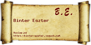 Binter Eszter névjegykártya
