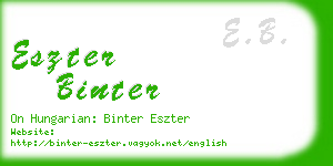 eszter binter business card